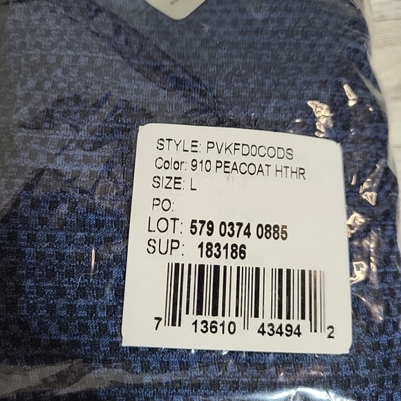 PGA Tour Men's Large 1/4 Zip Moisture Wicking Sweater Peacoat Heather Blue NWT - Picture 3 of 8